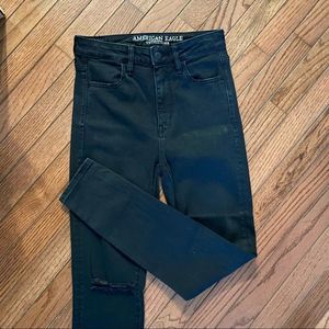 NWOT American Eagle Super High-Rise Jeggings | Solid Black | SIZE 4 SuperStretch